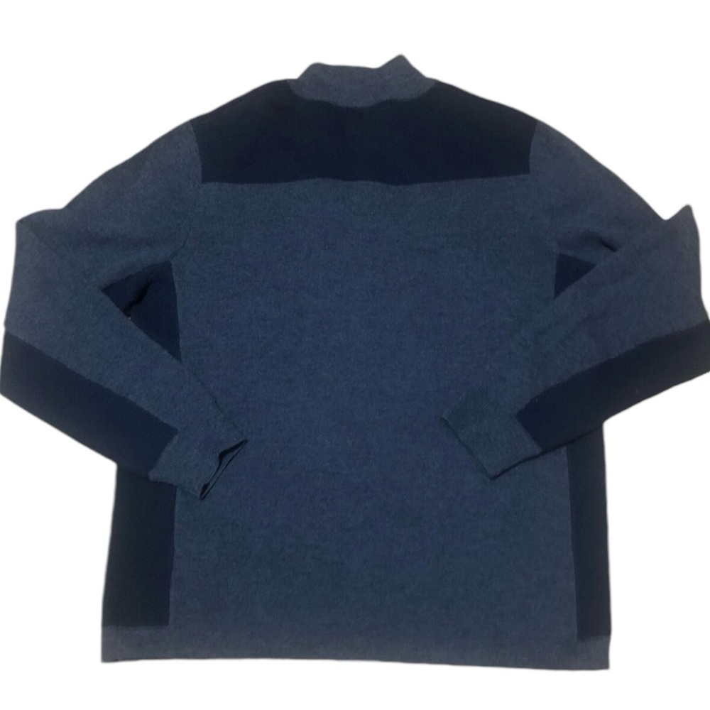 VINEYARD VINES Wool Blend 1/4 Zip Pullover in Blue/Black Size Medium - Picture 3 of 8